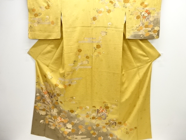 JAPANESE KIMONO / HOMONGI / EMBROIDERY / PEONY